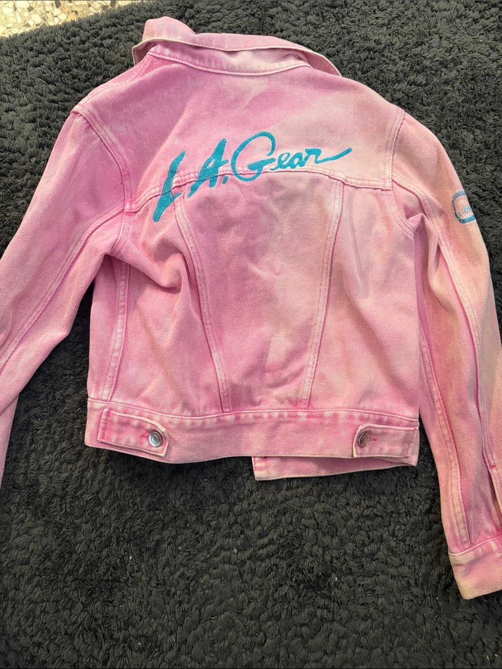 Acid pink jean jacket L.A Gear